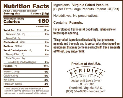 Virginia Salted Peanuts, 9 oz