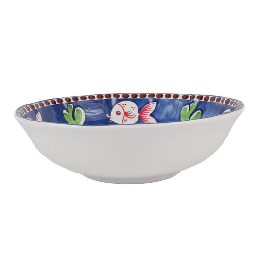 Melamine Campagna Pesce Blue Large Serving Bowl
