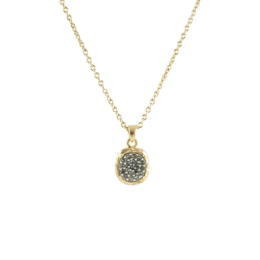 Gold Pavia Pave and Frame Necklace