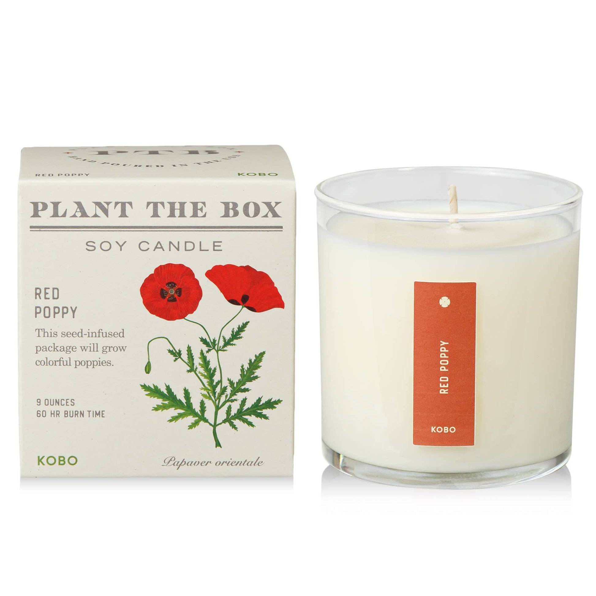 Red Poppy - Plant the Box Candle - 9oz. - r. h. ballard shop & gallery