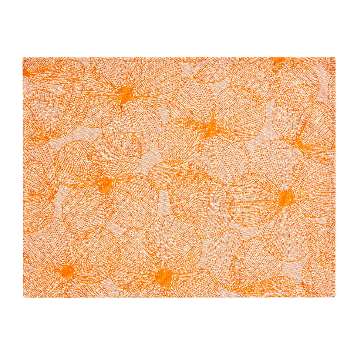 A la Carte Fleurs Papillons Orange Placemat COATED, Set of 2