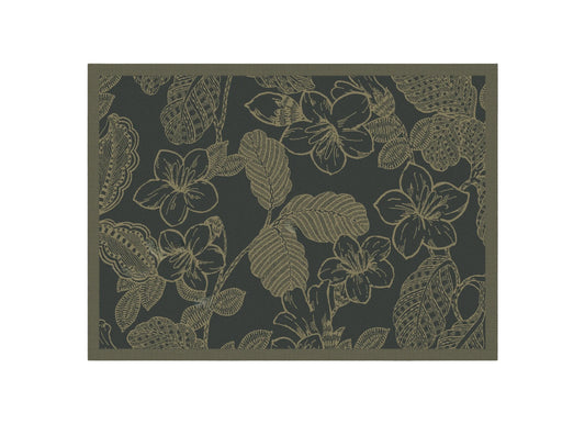 NEW! Sulawesi Fleurs Green Coated Placemats, Set of 2