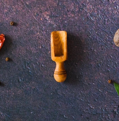 Olive Wood Salt Scoops: Small