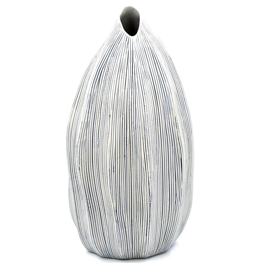 Seda Blue Stripe Porcelain Vase - r. h. ballard shop & gallery