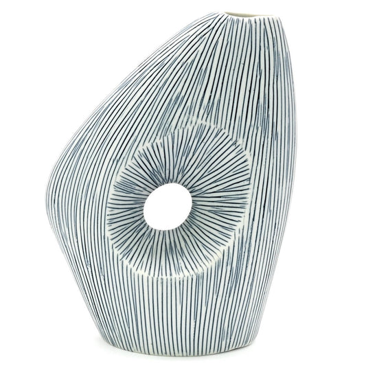 Spezia Mini Blue Stripe Porcelain Vase