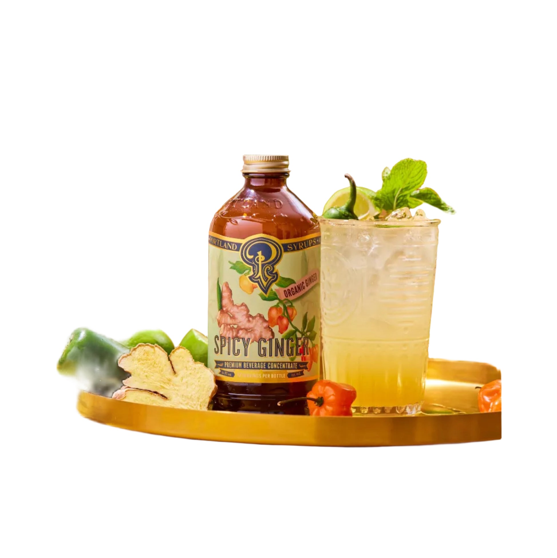 Spicy Ginger Syrup 12oz - cocktail / mocktail beverage mixer - r. h. ballard shop & gallery