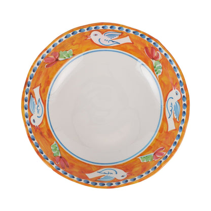 Melamine Campagna Uccello Orange Large Serving Bowl