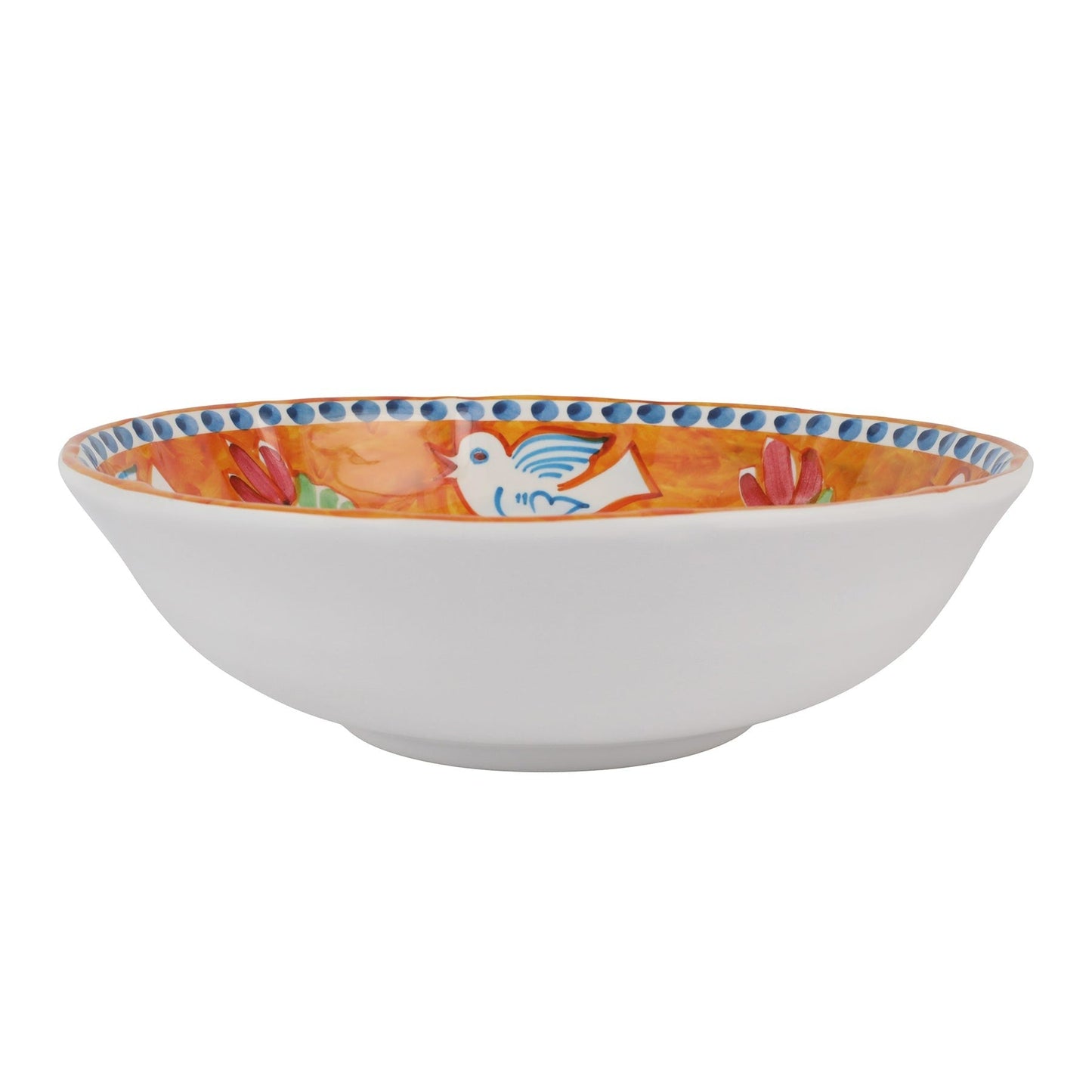 Melamine Campagna Uccello Orange Large Serving Bowl