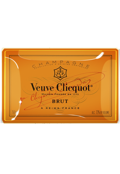 Veuve Clicquot Brut Decoupage Glass Tray: (2) 3.5"X 5.5" - r. h. ballard shop & gallery