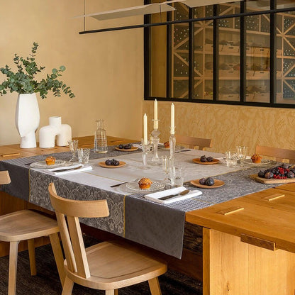 Voyage Iconique Grey "Zinc" COATED Tablecloth, 69" x 69"