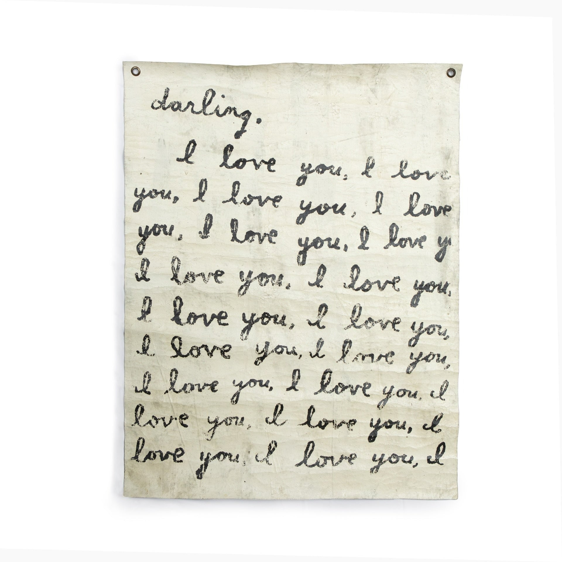 I Love You Hand Printed Canvas, 36" x 48" - r. h. ballard shop & gallery