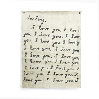 I Love You Hand Printed Canvas, 36" x 48" - r. h. ballard shop & gallery