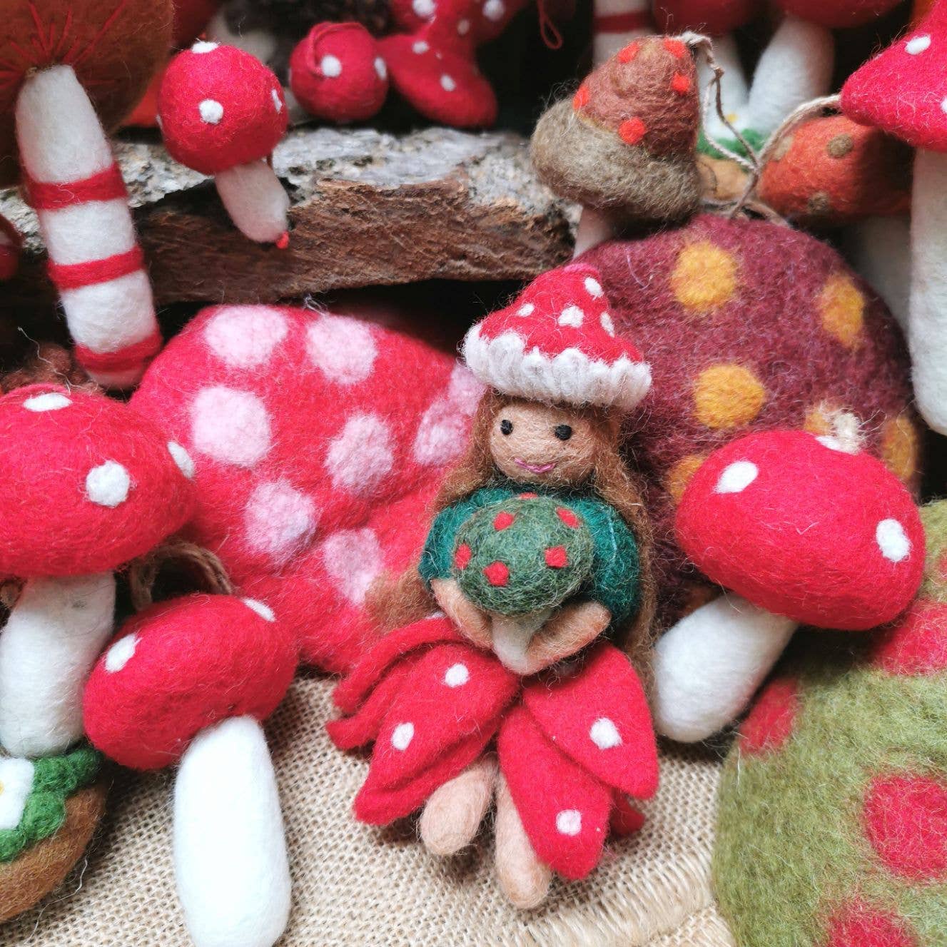Toadstool Fairy Hanging Ornament