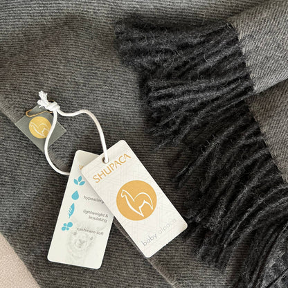 100% Baby Alpaca Wrap/Throw- Carbon - r. h. ballard shop & gallery