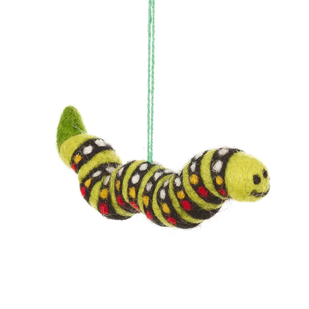 Handmade Caterpillar Felt Ornament