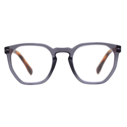 KASS | Transparent Grey| Brown Temples | Blue Light: 2.00