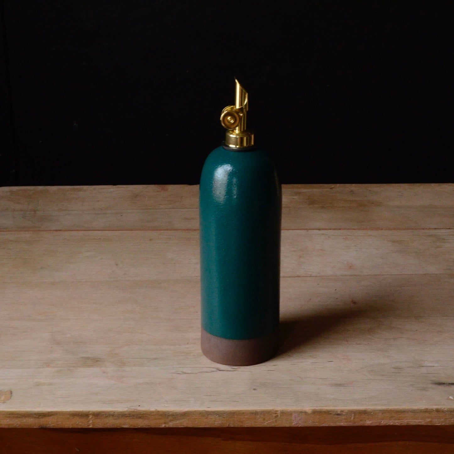 Rose Hill Pottery Oil Dispenser Bottle - Forest Teal Green - 22 Ounces