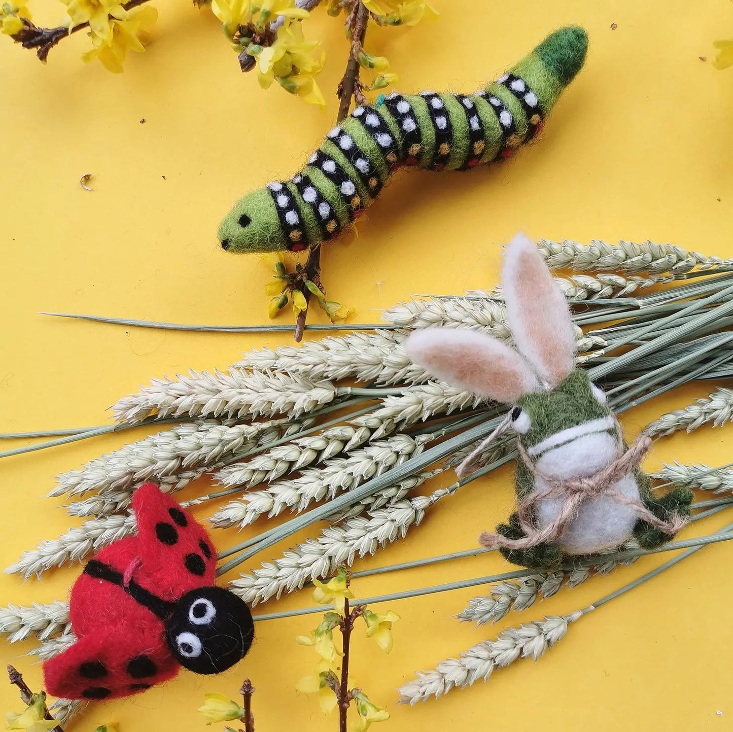 Handmade Caterpillar Felt Ornament