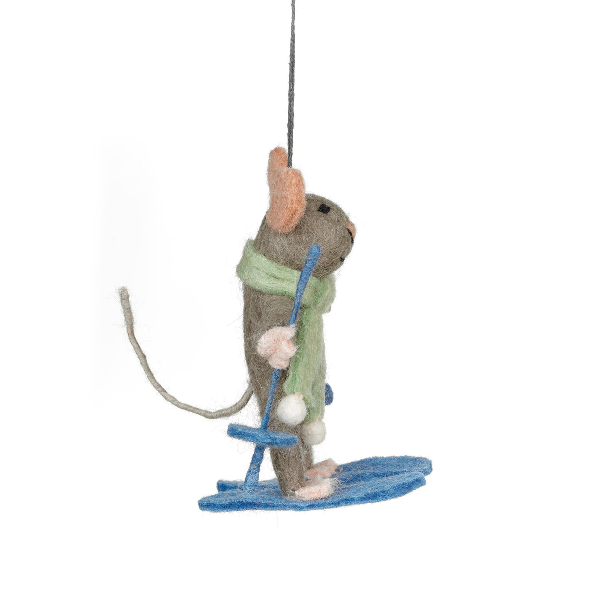 Handmade Felt Sylvia the Skiing Mouse Christmas Decoration - r. h. ballard shop & gallery