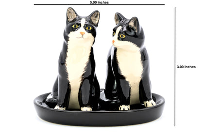 SALT AND PEPPER SHAKER Tuxedo cat