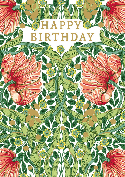 BIRTHDAY POPPIES GREETING CARD  LING - r. h. ballard shop & gallery