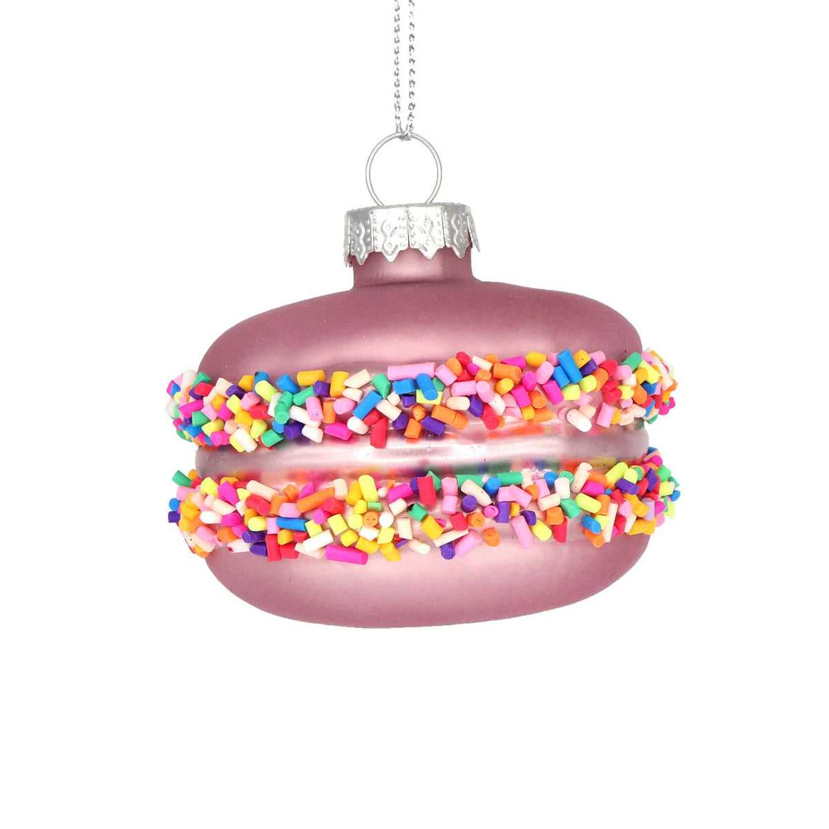 Macaron Holiday Glass Ornament, Handmade