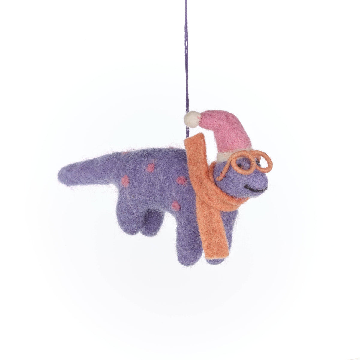 Handmade Felt Demi the Dinosaur Hanging Decoration - r. h. ballard shop & gallery