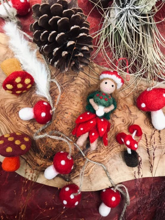 Toadstool Fairy Hanging Ornament