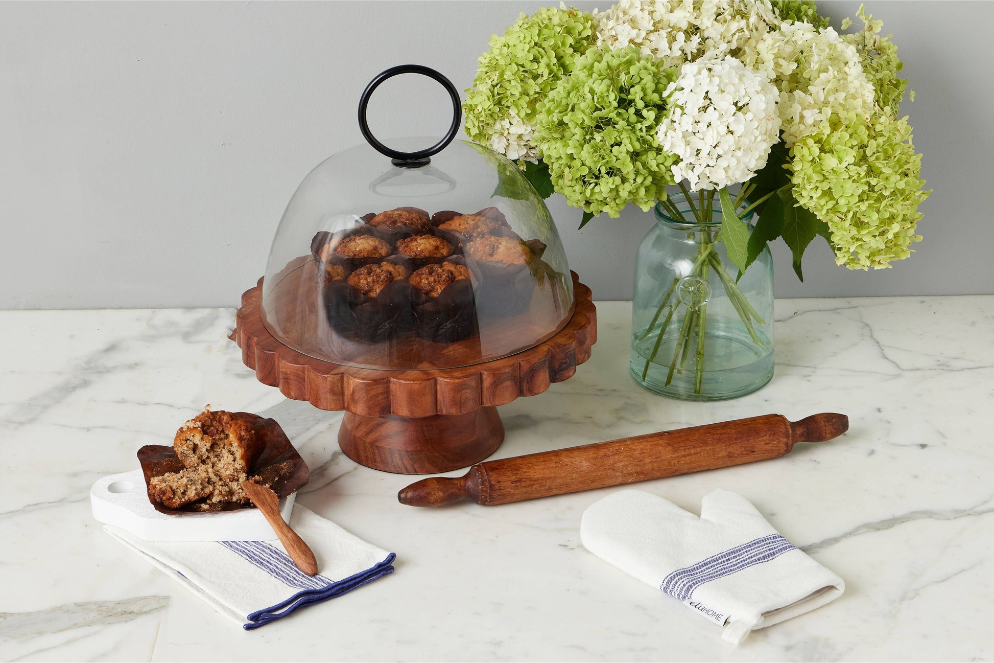 Natural Scalloped Cake Stand - r. h. ballard shop & gallery
