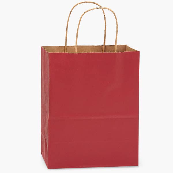 Recycled Kraft Color Paper Retail Shopping Bags: Black / 100 Pack / Rose 5.5x3.25x8.375" - r. h. ballard shop & gallery