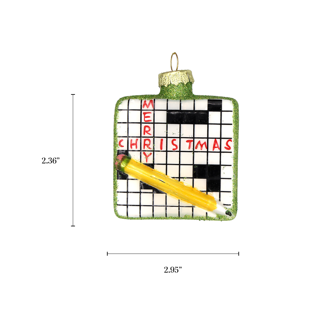 Crossword Holiday Ornament Hand Painted