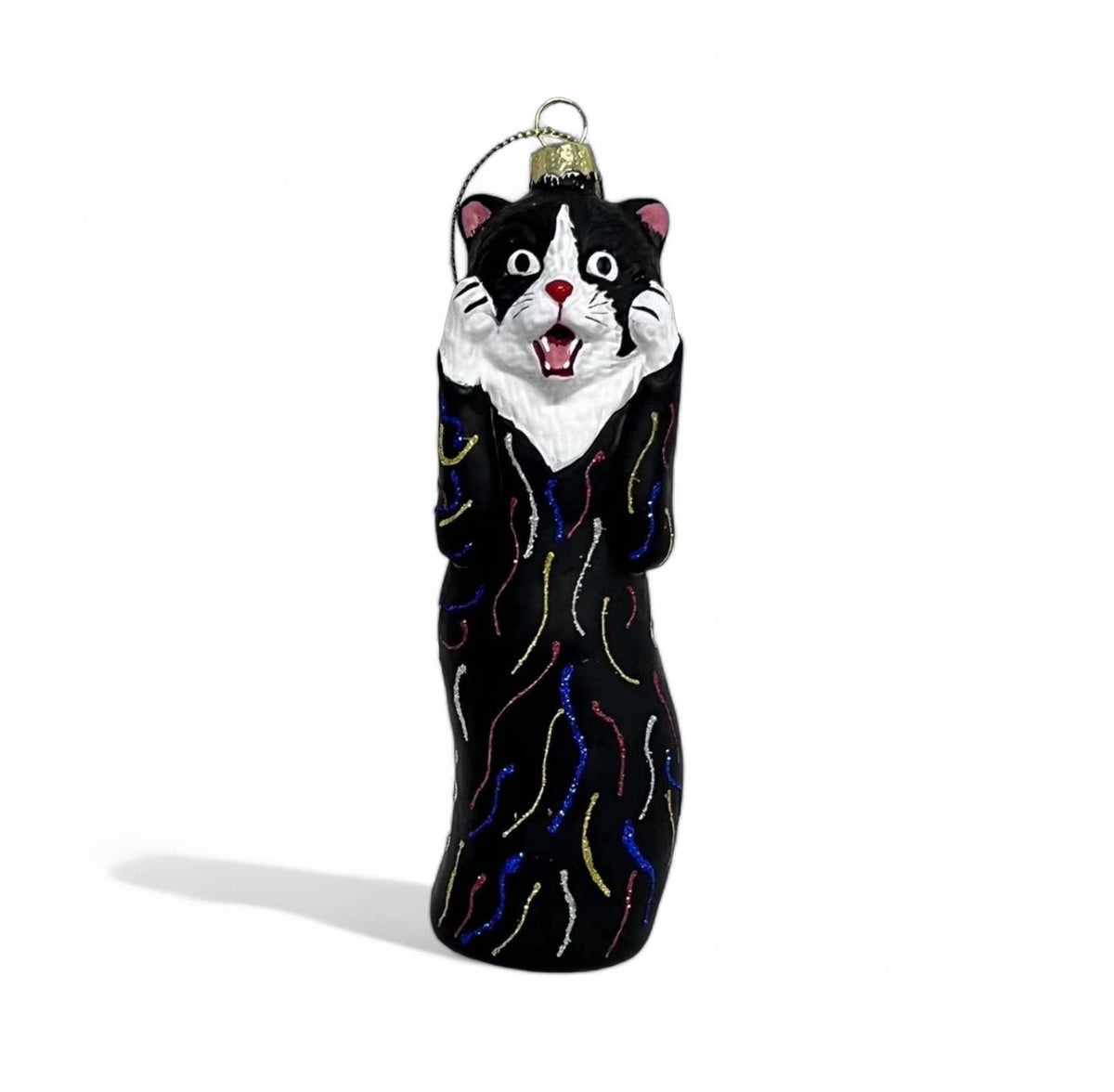 Museum Collection- THE SCREAM Screaming Cat Glass Ornament  