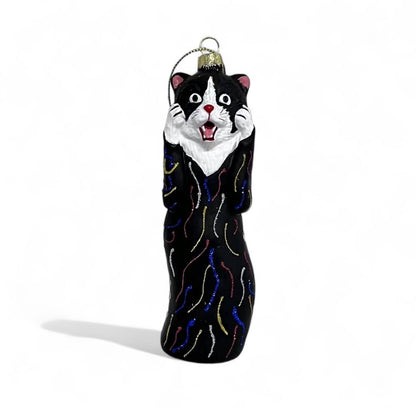 Museum Collection- THE SCREAM Screaming Cat Glass Ornament  