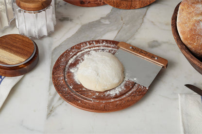 Bench Scraper for Dough, Wood Handle