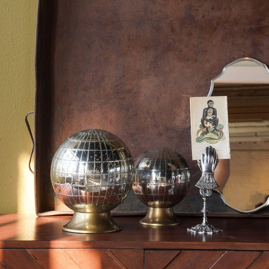 Wunderkammer Antique Silver Glass Orb: Small