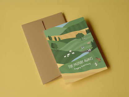 The Pasture Awaits - Funny Birthday Card - Deadpan Humor - r. h. ballard shop & gallery