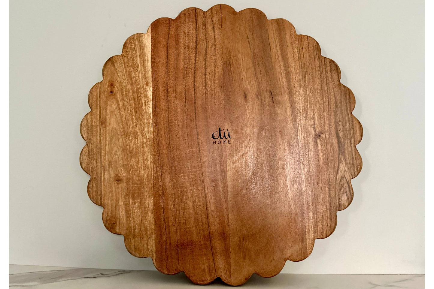 Scalloped Cutting Board and Charger, 15in Round