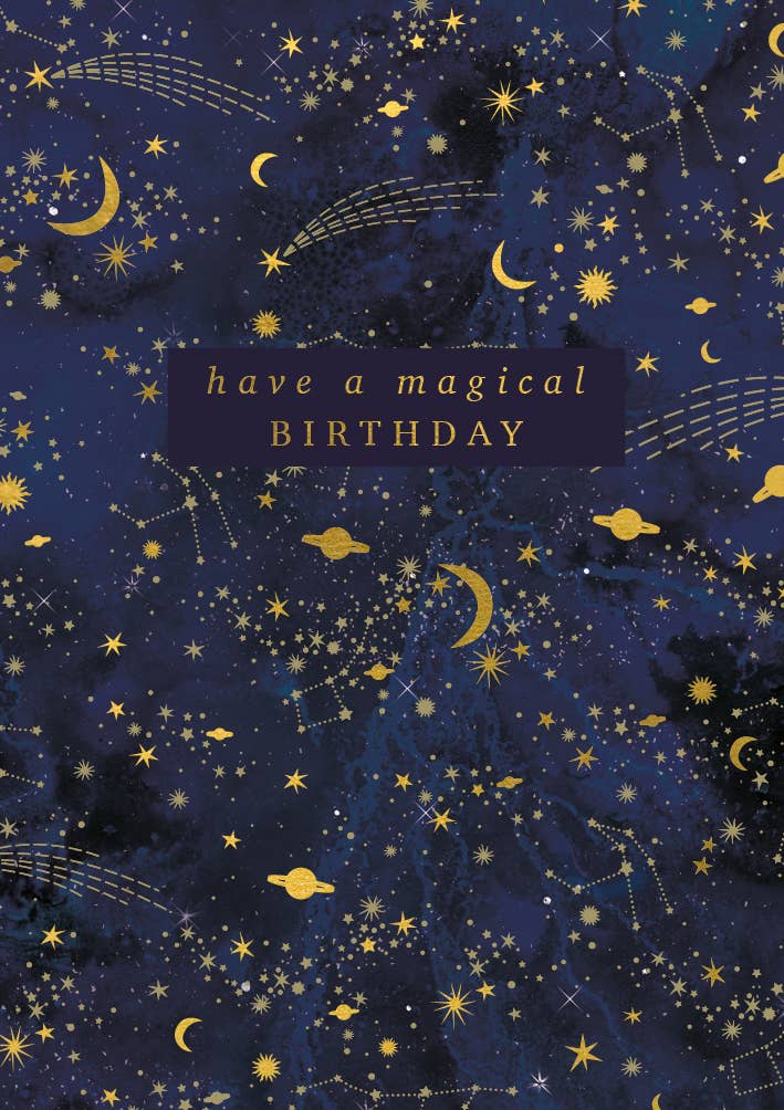 BIRTHDAY MAGICAL SKY GREETING CARD ART FILE - r. h. ballard shop & gallery