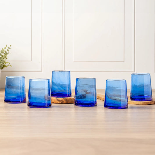 Moroccan Glassware Blue, 8 oz