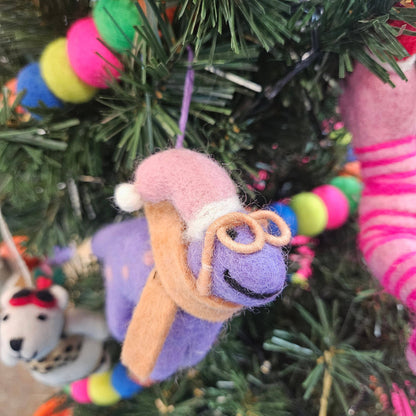 Handmade Felt Demi the Dinosaur Hanging Decoration - r. h. ballard shop & gallery
