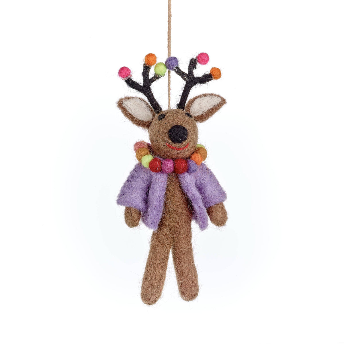 Handmade Felt Donner the Neon Reindeer Christmas Decoration - r. h. ballard shop & gallery