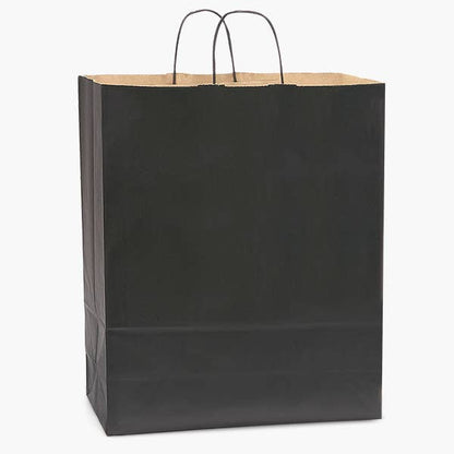 Recycled Kraft Color Paper Retail Shopping Bags: Black / 100 Pack / Queen 16x6x19.25" - r. h. ballard shop & gallery