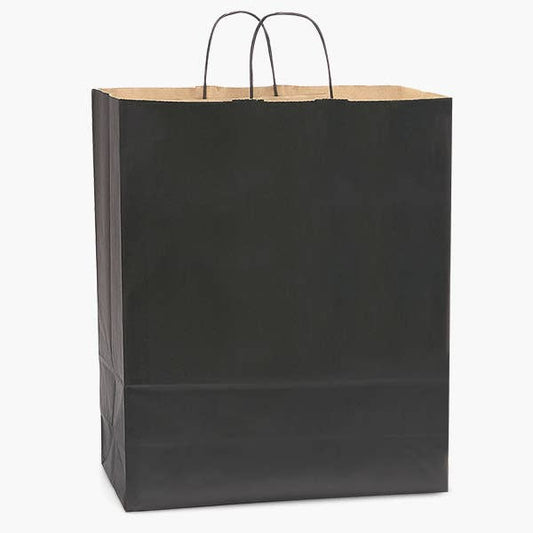 Recycled Kraft Color Paper Retail Shopping Bags: Black / 100 Pack / Queen 16x6x19.25" - r. h. ballard shop & gallery