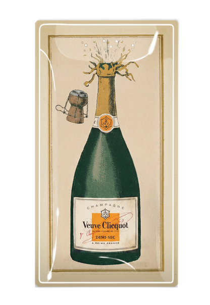 Veuve Cliciquot Demi-Sec Bottle Decoupage Tray, 4"x 9"