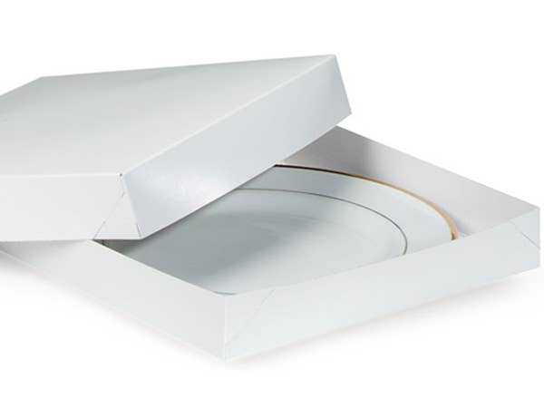 Recycled White Gift Boxes: White / 100 Pack / 5x5x3"