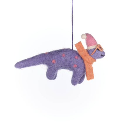 Handmade Felt Demi the Dinosaur Hanging Decoration - r. h. ballard shop & gallery