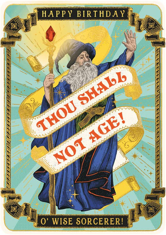 Wizard Not Birthday Greeting Card - r. h. ballard shop & gallery