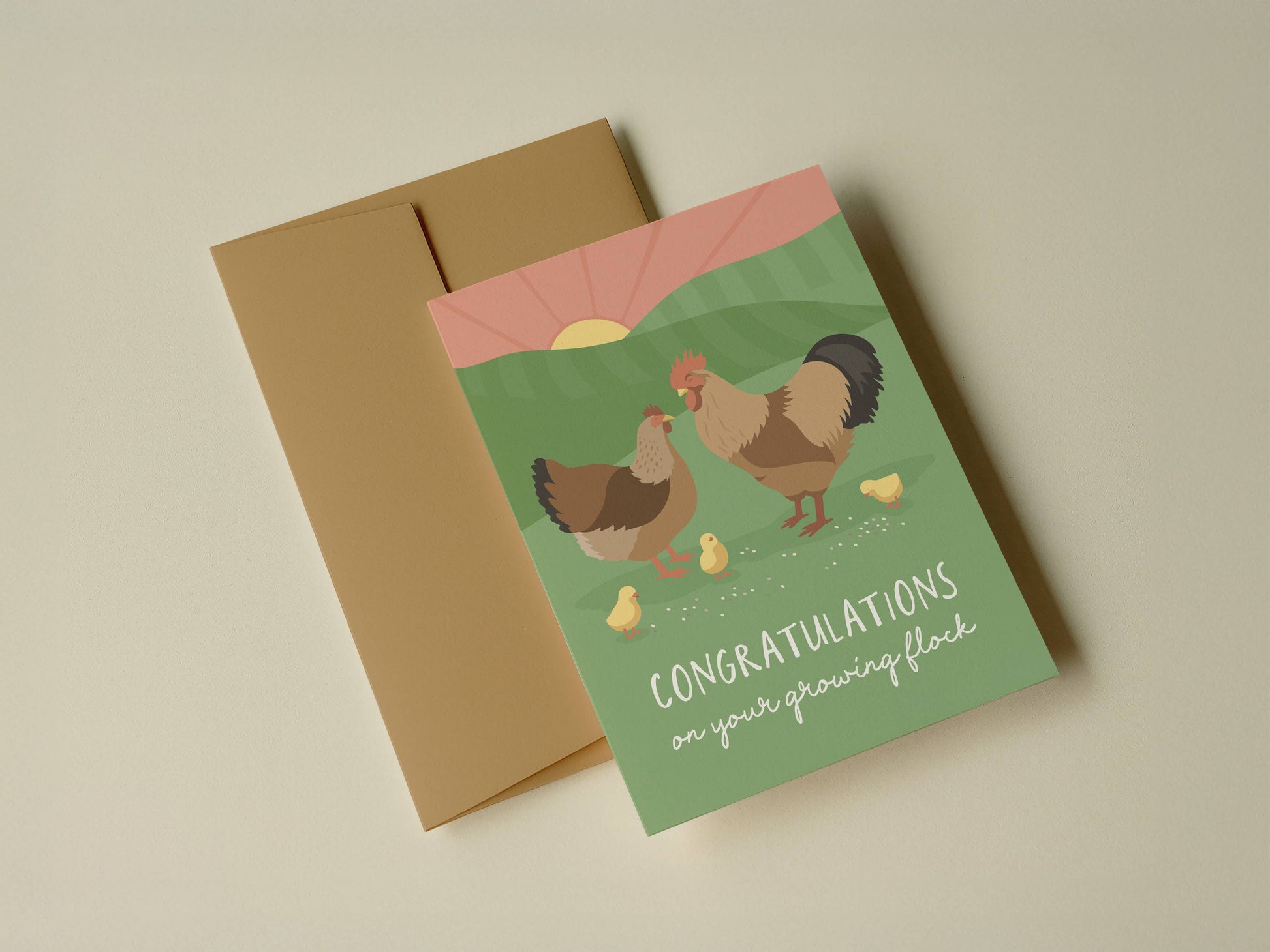 Growing Flock - New Baby Card - Cute Baby Shower Card - r. h. ballard shop & gallery