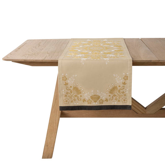 Feerie Holiday Yellow/Gold Table Runner, 20" x 79"