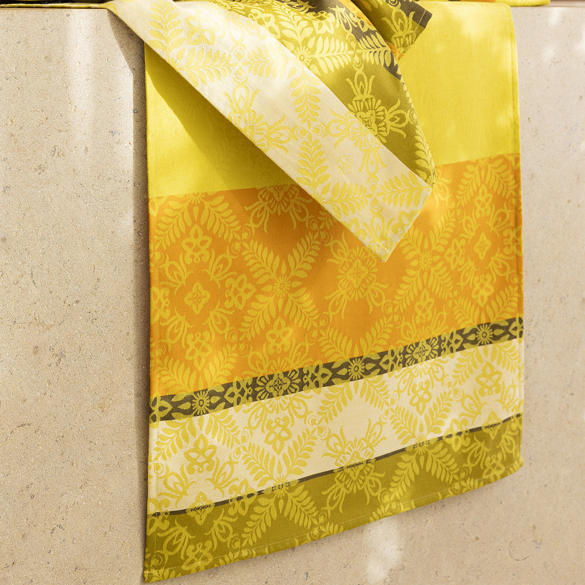 NEW! Mumbai Safran Yellow Tablecloth COATED